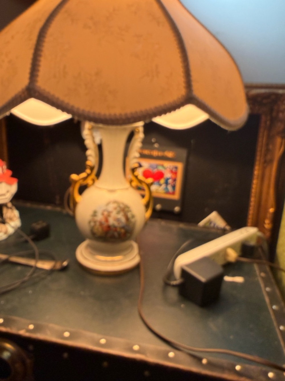 Collector-Grade Vintage 1940s/50s "George & Martha" Porcelain Lamp
